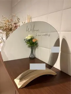 ウェルカムボード 透明アクリル 木製スタンド