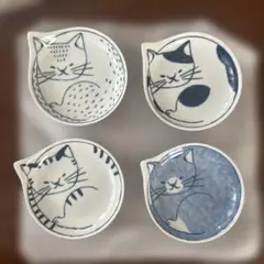 石丸陶芸 波佐見焼 猫柄小皿 12cm