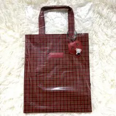 【新品未使用 】ファミリア ギンガムチェック トートバッグ 赤　大サイズ 完売品