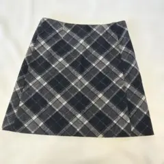 クードシャンス 38サイズ　ネイビーとグレーのチェック　ミニスカート