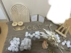 結婚式 ウェルカムスペース セット ナチュラル ウッド ドライフラワー 写真立て