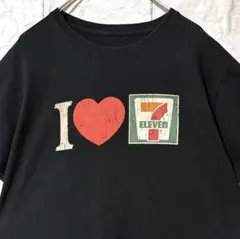 古着 00s Tシャツ 企業 7-ELEVEN セブンイレブン 半袖 ブラック