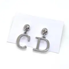 美品★Dior クリスチャン ディオール ピアス CDロゴ シルバー 揺れるのサムネイル