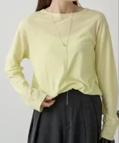 新品 PUAL CE CIN ピュアルセシン シアー カットソー イエロー