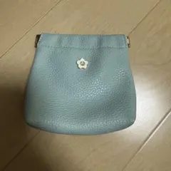 MARY QUANT 水色 レザーポーチ