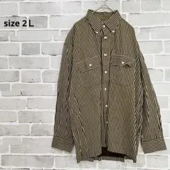 クラシックザブラウンズ【2Ｌ】メンズブラウスシャツ ストライプ B124