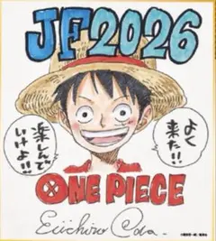 ジャンプフェスタ 2025 ワンピース 複製ミニ色紙 ルフィ ニカ 尾田栄一郎 ジャンプフェスタ2025 サイン ミニ色紙 ワンピース 尾田栄一郎 ルフィ