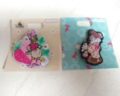 ミニー　デイジー　ワッペンピン　2個　ディズニーストア