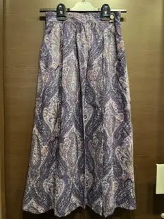 リバティプリント　ロングスカート パープル