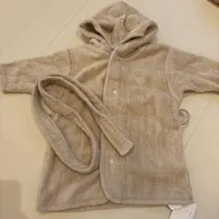 ベビーバスローブ フード付き ベージュ
