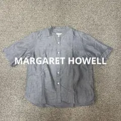 MARGARET HOWELL バンドカラー 半袖シャツ グレー II