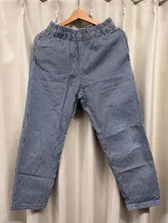 ストライプ柄 シェフパンツ ゴムウエスト