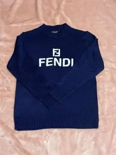FENDI ネイビー ロゴセーター M