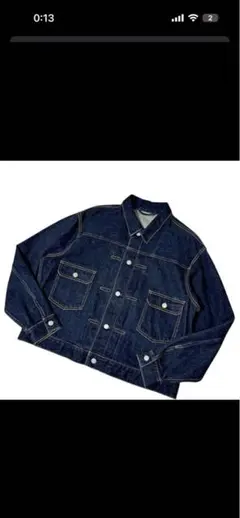 美品 GU ジーユー 2nd タイプ 濃紺 デニムジャケット XL シンチバック