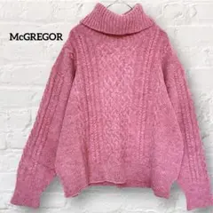 マックレガー タートルネック ケーブルニット M ピンク セーター
