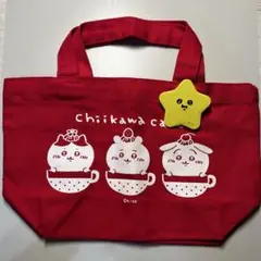 ちいかわ ランチバッグ トートバッグ ちいかわカフェ コットン 缶バッジ付き