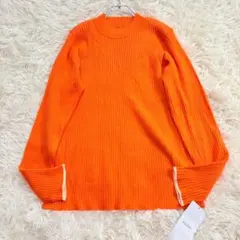 新品未使用✨ディスコート リブパイピングハイネックニット プルオーバー オレンジ