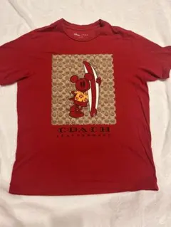 【値引き中】Disney x COACH ミッキー Tシャツ レッド Mのサムネイル
