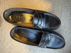 HARUTA ブラックレザー ローファー
