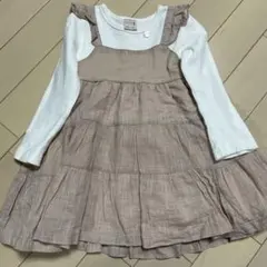 petit main フリル付きティアードワンピース 90