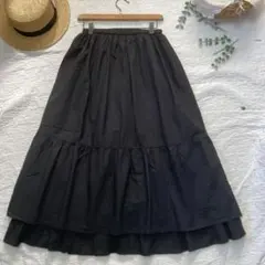 新品★サマンサモスモス★ｓｍ２★ブラックティアードスカート*2枚重ね⋆*ペチにも