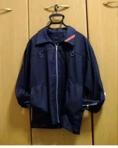 PHINGERIN ZIP RUN JACKET WOOL ネイビー ストライプのサムネイル