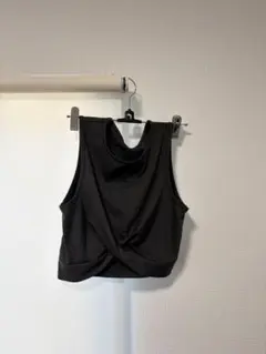 ブラックノースリーブヨガトップ
