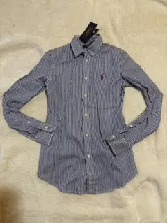 新品　ラルフローレン　ストライプ　ブラウス　シャツ　ポニー刺繍
