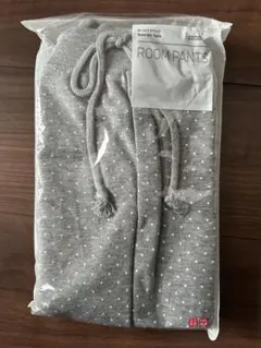 UNIQLO ルームリブパンツ ドット柄 グレー Mサイズ