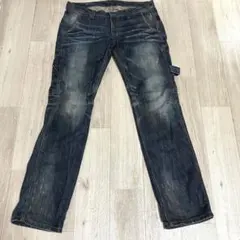 タケオキクチ 濃紺 デニムパンツ USED加工 XL相当 美品 ストレートのサムネイル