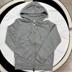 MONCLER ジップアップパーカー グレー トリコロールラインのサムネイル