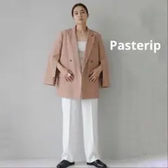 【美品】Pasterip スリットスリーブ ウールダブルジャケット ピンク