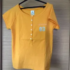 adidas オレンジ 半袖Tシャツ L e