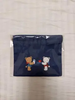 【新品・即日発送〇】familiarコップ巾着 袋 紺色