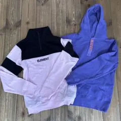 ELEMENT パーカー 160 紫色 トレーナー ピンク 2枚セット