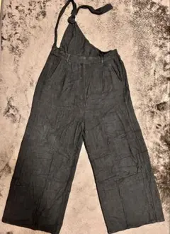 黒色 サロペット 調整可能ストラップ付き レディース Mサイズ