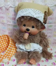 A-7 モンチッチ　Sサイズ　お洋服　3点セット ハンドメイド くま　ナチュラル