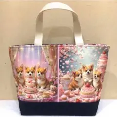 コーギーちゃん×デニムミニトートバック