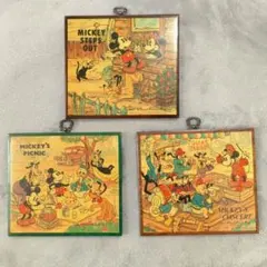 80s 東京ディズニーランド レトロ ミッキー 壁掛け 3点セット ヴィンテージ