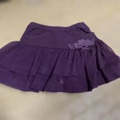 BeBe パープル （えんじ色）フリルスカートキュロット 130