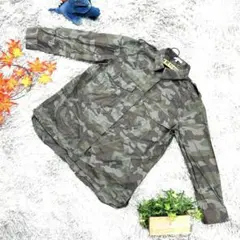 良品❗️【GLOBAL WORK】迷彩柄シャツ (M) カーキ アウトドア