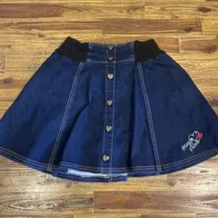 mezzo piano デニムスカート ハートボタン