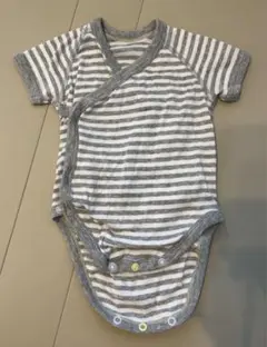 美品 ユニクロ ボーダー ロンパース 60cm ボディスーツ 前開き