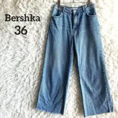 ベルシュカ◇ワイド デニムパンツ カットオフ フリンジ レディース36 ブルーのサムネイル