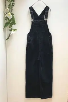 美品 クロスストラップGU ブラックサロペット コットン100% S