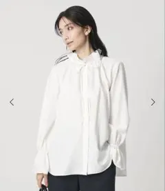 ユナイテッドアローズ UNITED ARROWS 白 ラッフルフリルブラウス
