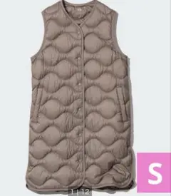 ユニクロ　ウルトラライトダウン　ロング　ベストS ダウン　ブラウン