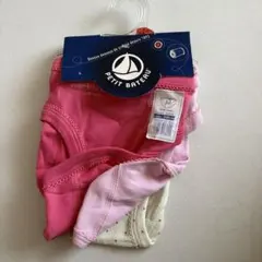 プチバトー女の子用ショーツ 5ans／108㎝3枚セット（リボン・水玉）