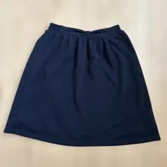 ネイビー スカート ひざ丈 ゴムウエストのサムネイル