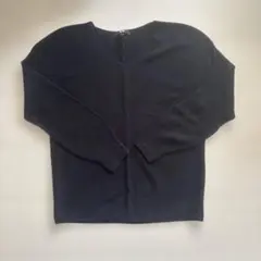 UNIQLO☆長袖Vネックニット/ブラック/M